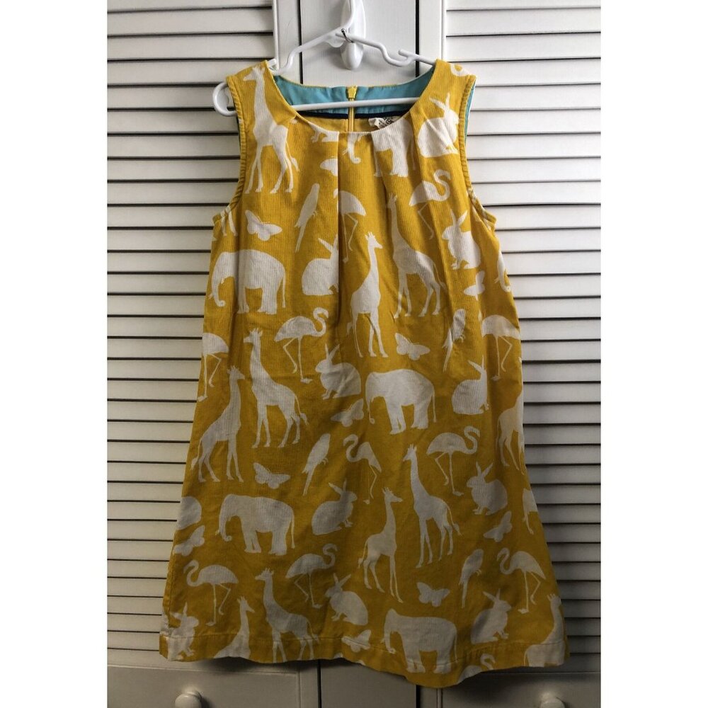 Mini Boden Zoo Animal Corduroy Dress Jumper Size 9-10
